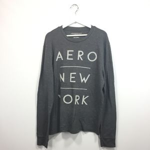 Aeropostale XL Shirt Gray Long Sleeve Crew Neck
